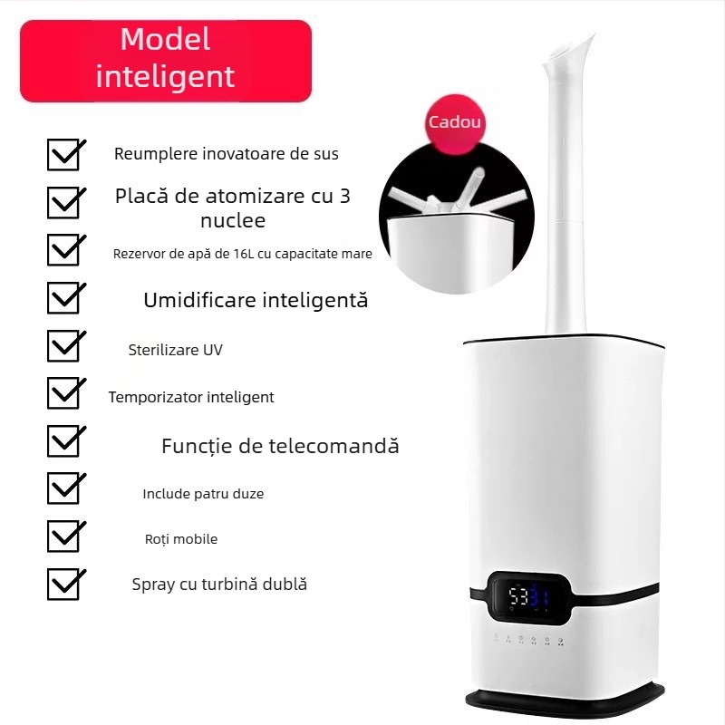 Umidificator ultrasonic industrial, cu capacitate mare și emisii de ceață puternice, pentru conservarea fructelor și legumelor în mediul comercial și sterilizare prin atomizare