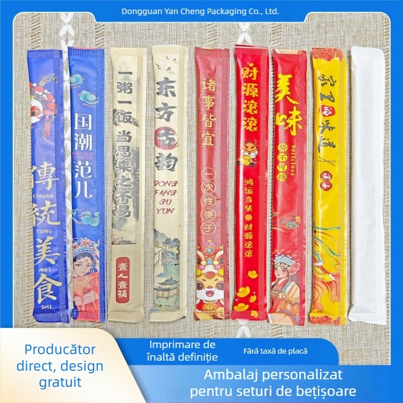 Set de bețișoare din hârtie, de unică folosință, pentru catering și comenzi la pachet, personalizat, de înaltă calitate