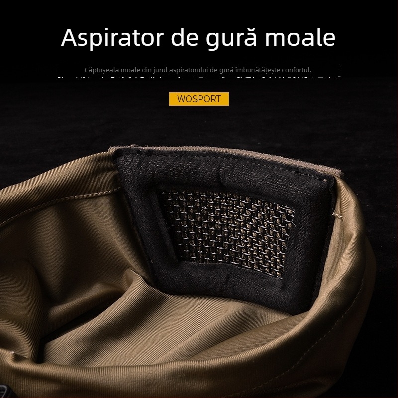 Wosport mască de protecție împotriva vântului și prafului pentru ciclism și drumeții, material elastic, căptușeală moale, mască de jumătate de față