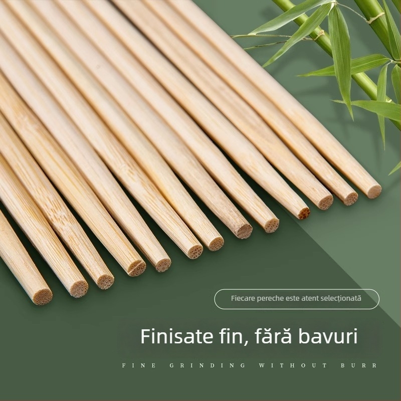 Bețișoare de unică folosință din bambus, 1000 perechi, ambalate individual, pentru restaurante și livrări, imprimare logo și personalizare disponibile, biodegradabile, nu compatibile cu microunde