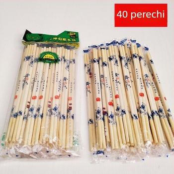 40 perechi bețișoare de unică folosință din lemn, culoare solidă, stil simplu