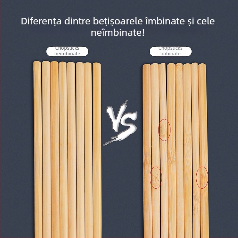 Bețișoare din bambus carbonizat, pentru uz casnic și restaurant, naturale, de unică folosință, antiderapante, durabile, cumpărături în grup comunitar