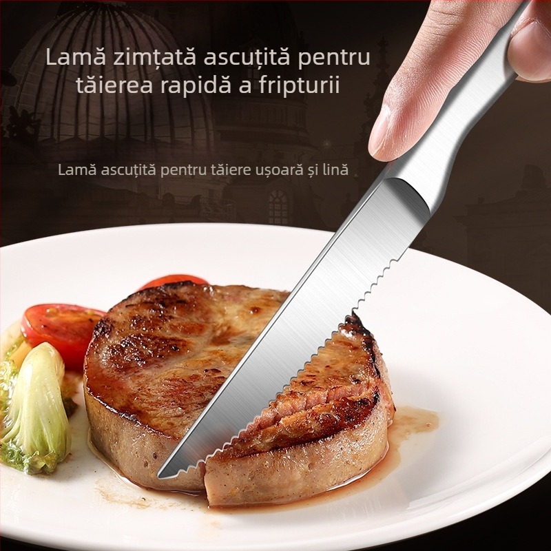 Source Fe Yi cuțit de steak din oțel inoxidabil – pentru uz casnic, tacâmuri occidentale, cuțit de steak profesional