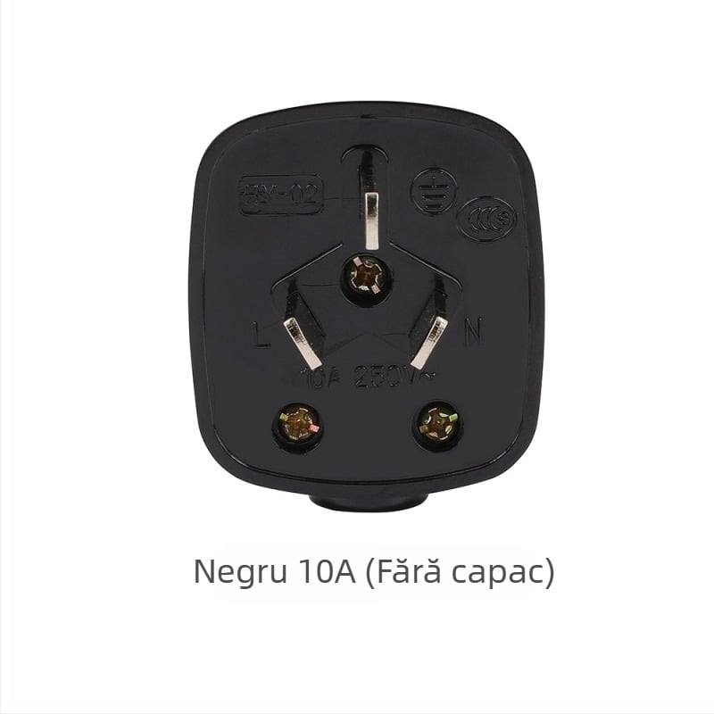 Conector de alimentare 16A cu cablu detașabil, standard național 220V, priză triunghiulară, 10A cu 3 pini, en gros
