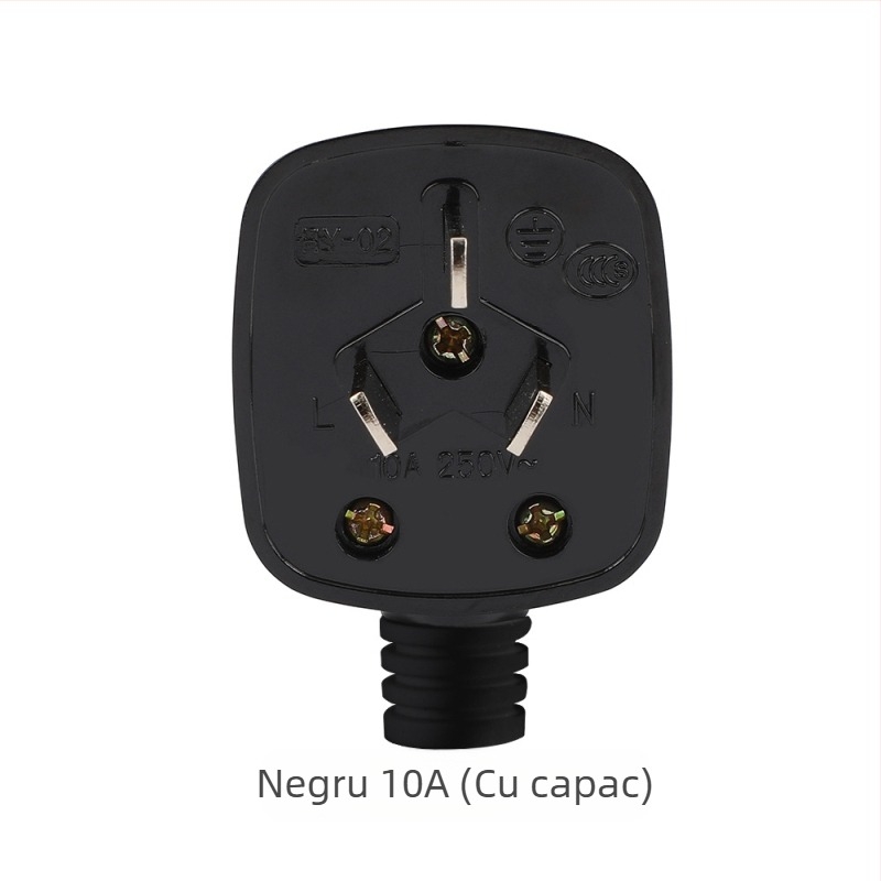 Conector de alimentare 16A cu cablu detașabil, standard național 220V, priză triunghiulară, 10A cu 3 pini, en gros
