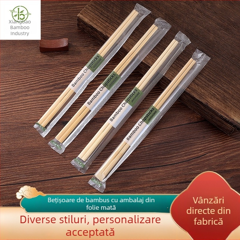 Bețișoare de bambus de unică folosință, design modern minimalist, ambalaj mat șlefuit pentru livrare