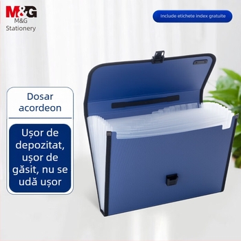 MG Dosar acordeon AWT90959, pentru documente A4, organizator cu mai multe compartimente