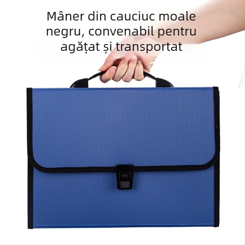 Dosar acordeon studențesc portabil pentru documente și lucrări, organizare pe mai multe niveluri, dosar A4 PP