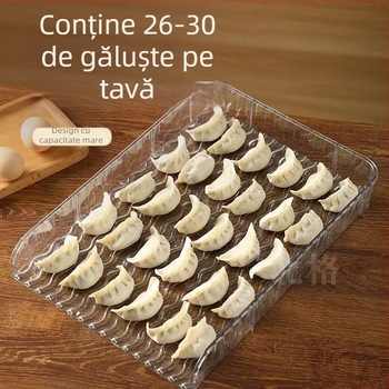 Capac transparent antiaderent pentru găluște, cutie pentru frigider, tavă de găluște stivabilă, organizator de bucătărie gros