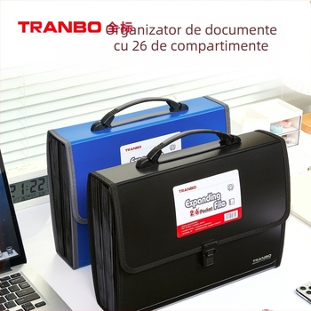 Geantă dosare acordeon cu 26 compartimente, capacitate mare pentru documente A4, pentru elevi și birou