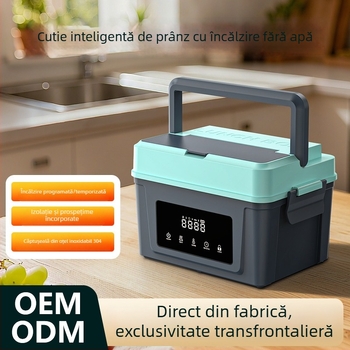 Cutie de prânz izolată, cu încărcare wireless, pentru studenți și angajați, cutie de prânz inteligentă, portabilă, încălzire fără apă