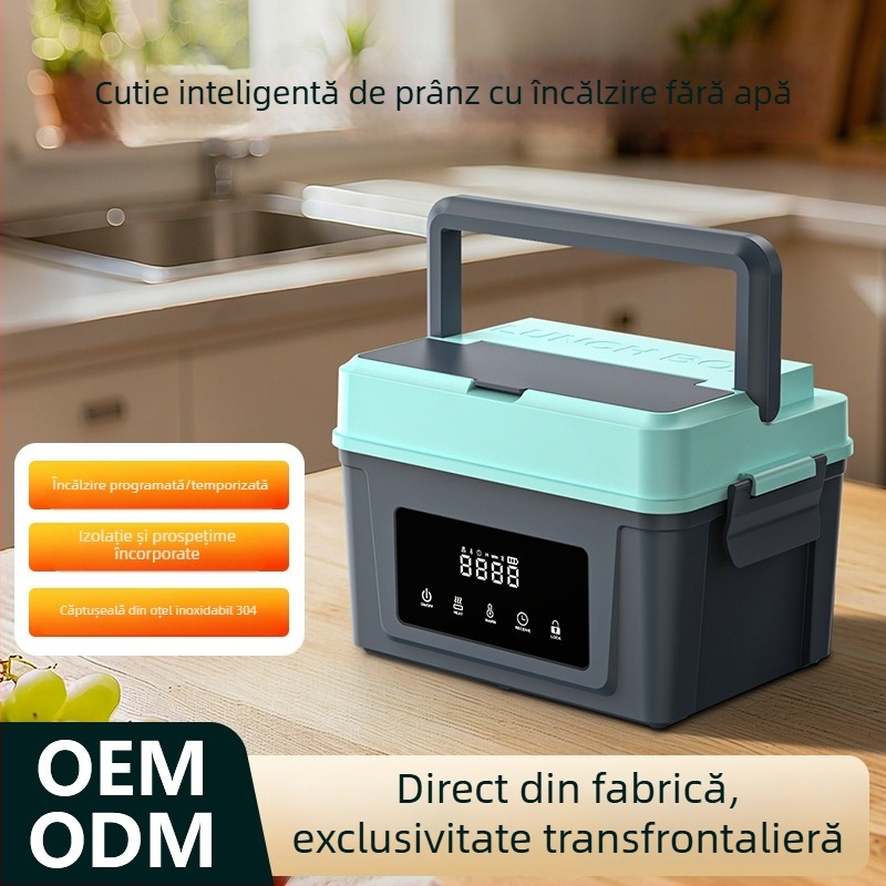 Cutie de prânz izolată, cu încărcare wireless, pentru studenți și angajați, cutie de prânz inteligentă, portabilă, încălzire fără apă