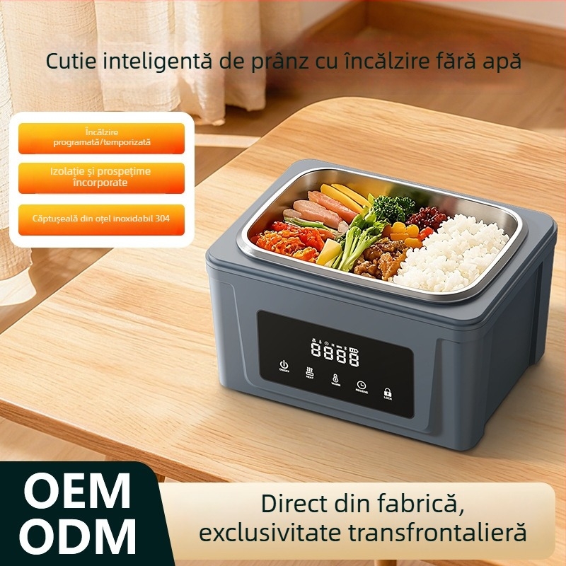 Cutie de prânz izolată, cu încărcare wireless, pentru studenți și angajați, cutie de prânz inteligentă, portabilă, încălzire fără apă