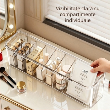 Cutie multifuncțională de depozitare pentru cabluri de date, organizator cu compartimente și capac, pentru birou