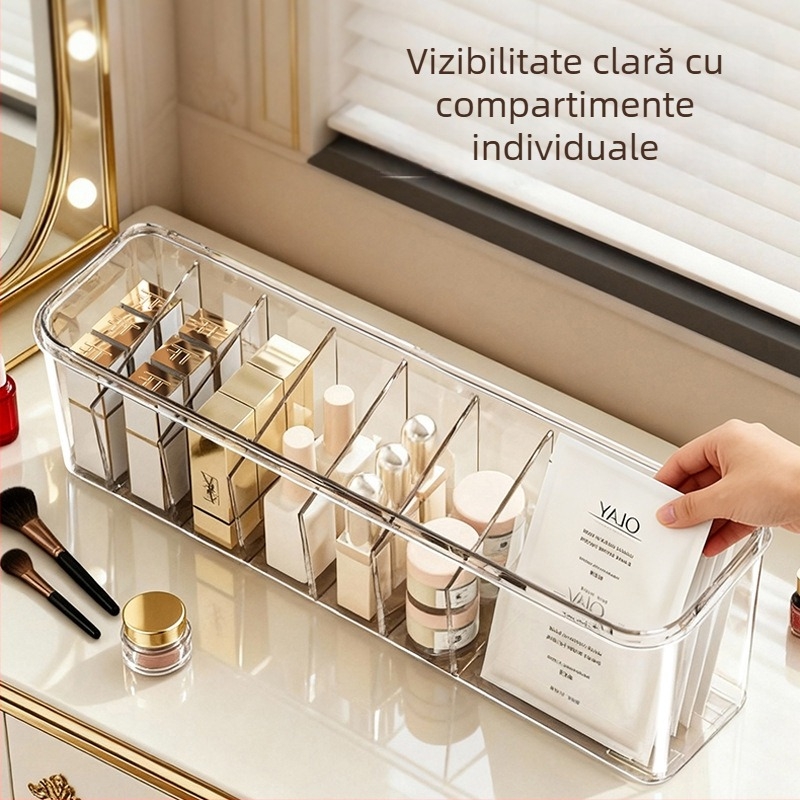 Cutie multifuncțională de depozitare pentru cabluri de date, organizator cu compartimente și capac, pentru birou