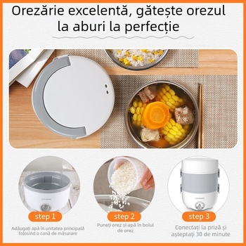 ORB-152 Cutie de prânz electrică, multifuncțională, cu încălzire la priză, recipient portabil izolat pentru mâncare