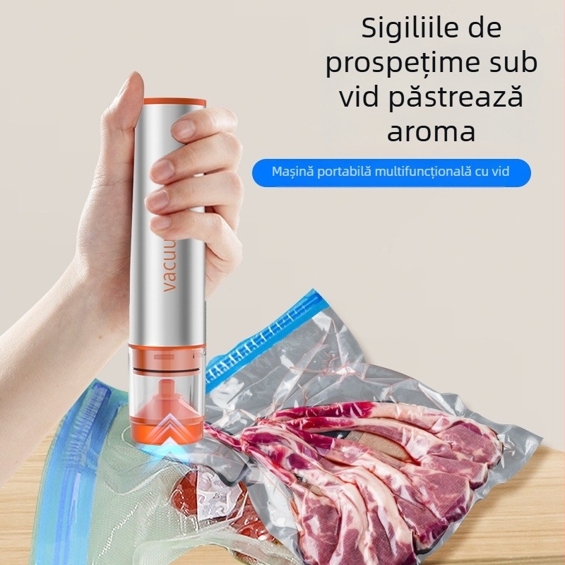 Mașină de vidat USB, sigilare multifuncțională pentru pungile de depozitare a alimentelor și cutiile pentru prânz, corp ABS, model KZ-100