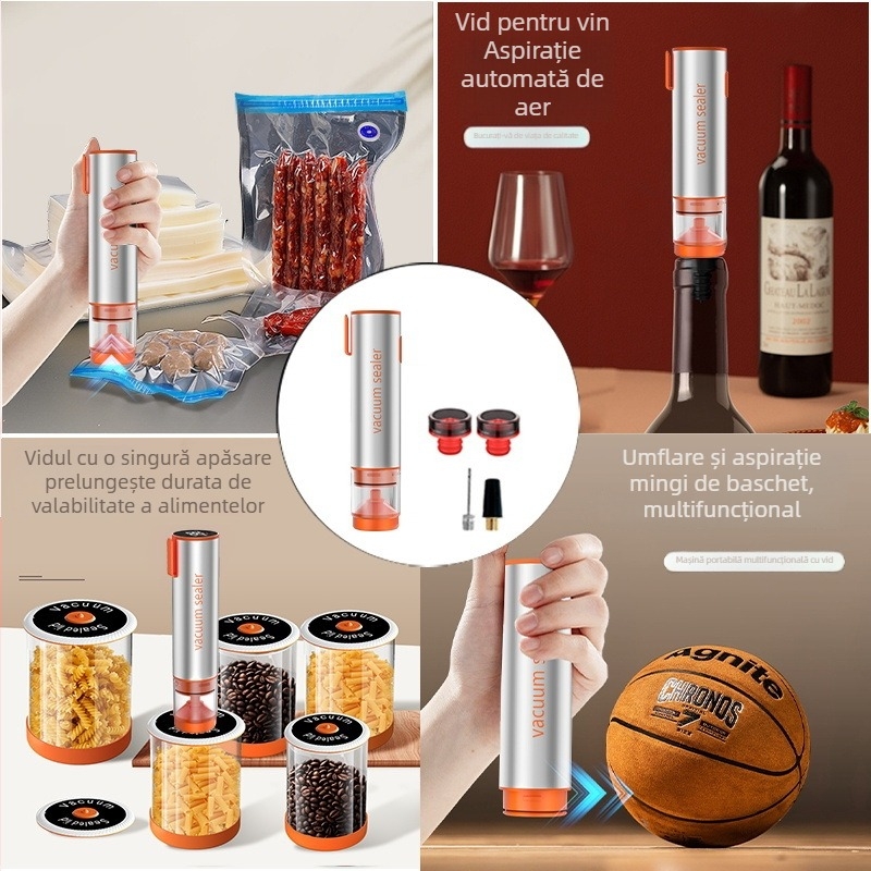 Mașină de vidat USB, sigilare multifuncțională pentru pungile de depozitare a alimentelor și cutiile pentru prânz, corp ABS, model KZ-100