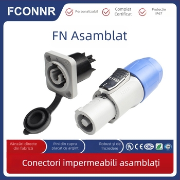 Fenglianda FN Display LED asamblat, conector de alimentare montat pe panou, impermeabil, conector aeronautic și priză