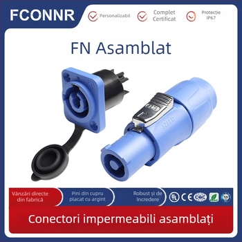 Fenglianda FN Display LED asamblat, conector de alimentare montat pe panou, impermeabil, conector aeronautic și priză