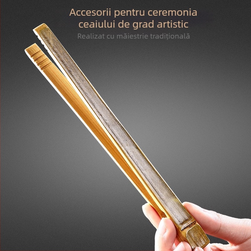 Clipuri din bambus pentru ceai – clipuri drepte și curbate, accesorii pentru ceremonia ceaiului, clips pentru ceașcă, pensetă din bambus