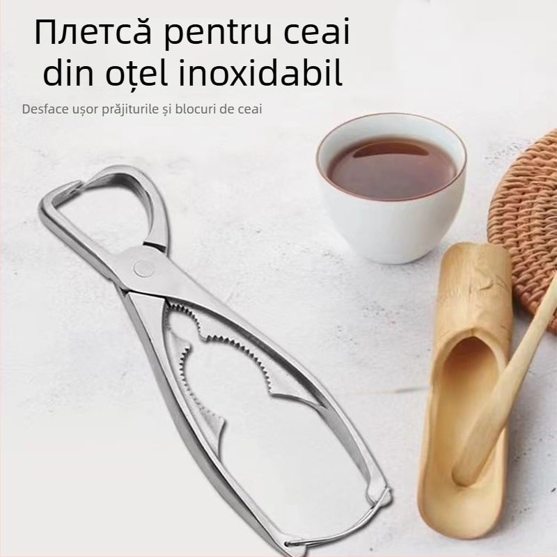Clește de ceai cu deschidere mare, multifuncțional, oțel inoxidabil 304, pentru deschiderea blocurilor de ceai Pu'er