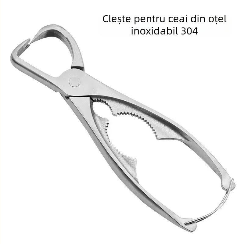 Clește de ceai cu deschidere mare, multifuncțional, oțel inoxidabil 304, pentru deschiderea blocurilor de ceai Pu'er