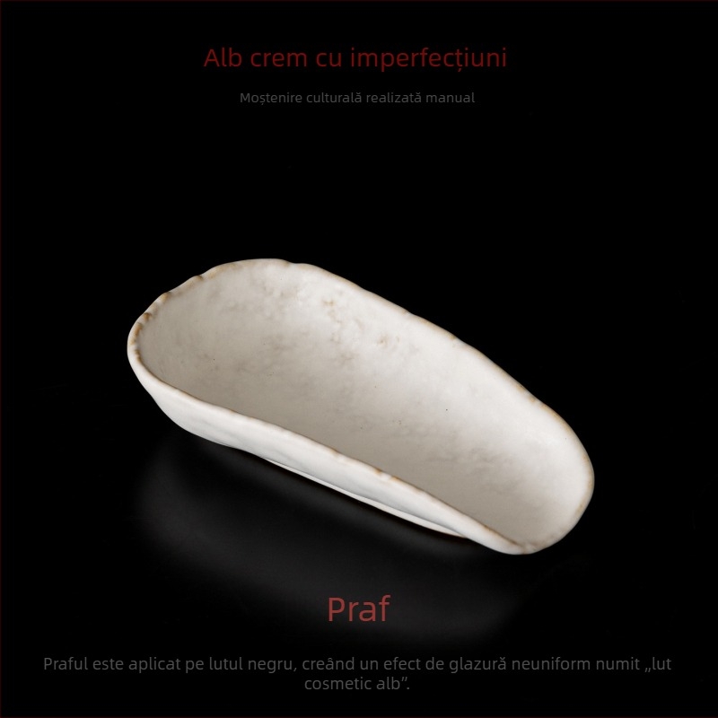 Accesorii ceramice pentru ceremonia ceaiului, crem-alb, lucrate manual, stil Zen japonez, lingură de ceai și spatulă, șase ustensile tradiționale de ceai