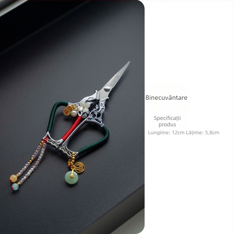 Foarfece lucrate manual pentru ceremonia ceaiului, oțel inoxidabil, stil chinezesc vintage