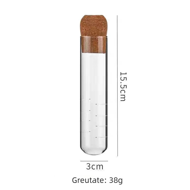 Infuzor de ceai din sticlă borosilicat de înaltă calitate, dop din plută și tub de probă pentru filtrarea apei, pentru uz casnic
