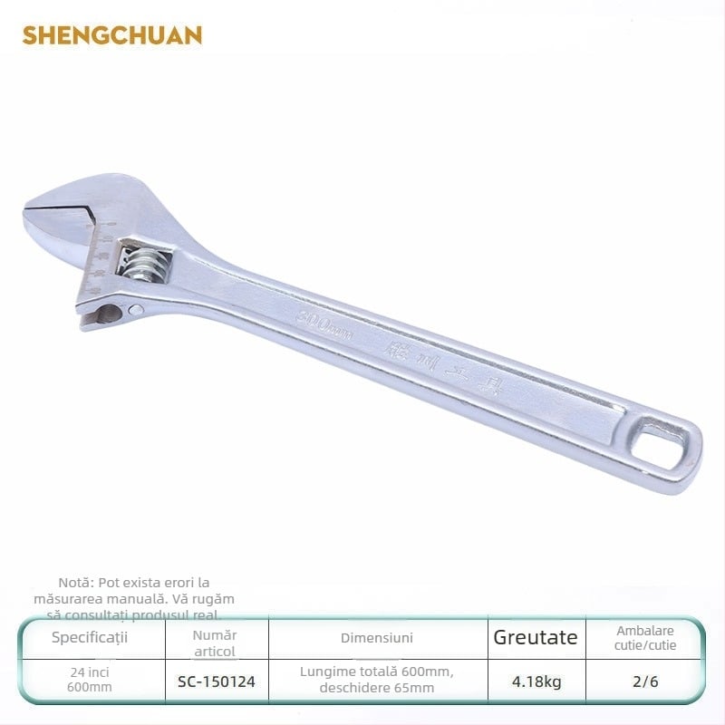 Shengchuan cheie reglabilă, de calitate industrială, multifuncțională, deschidere mare, 8–12 inch