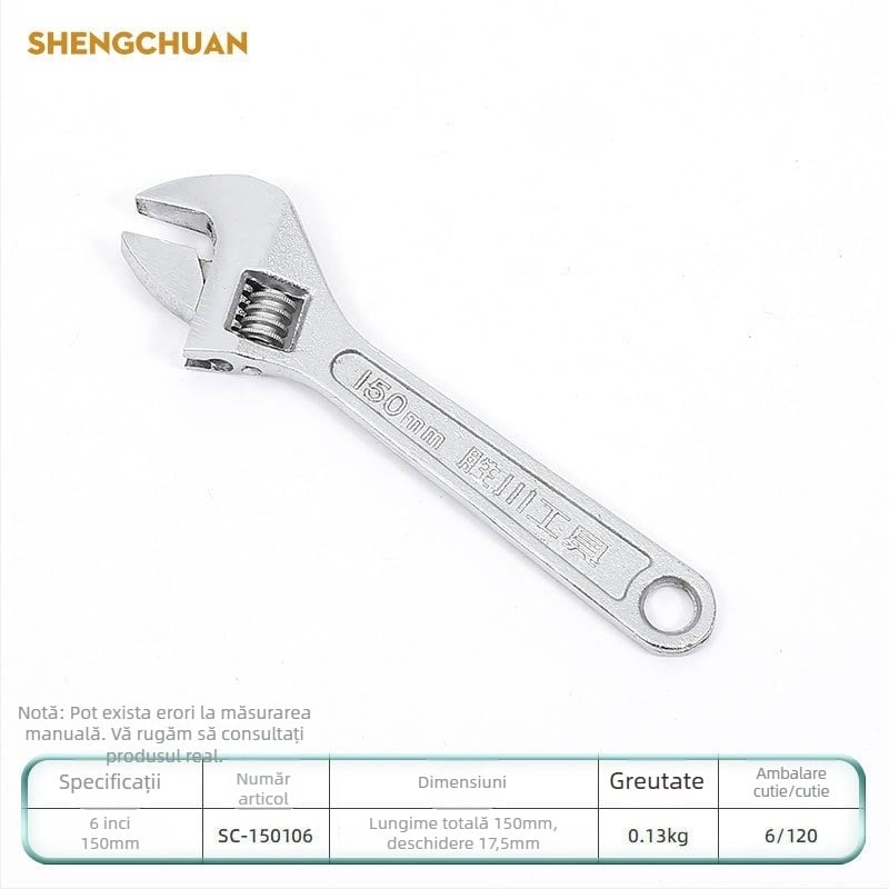 Shengchuan cheie reglabilă, de calitate industrială, multifuncțională, deschidere mare, 8–12 inch