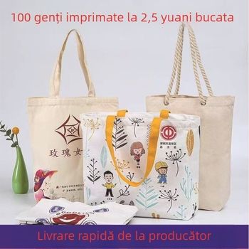 Geantă de pânză cu logo personalizat și capacitate mare