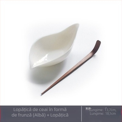 Accesorii pentru ceremonia ceaiului, din ceramică, lucrate manual: linguriță de ceai și lingură de ceai, culoare solidă, stil japonez
