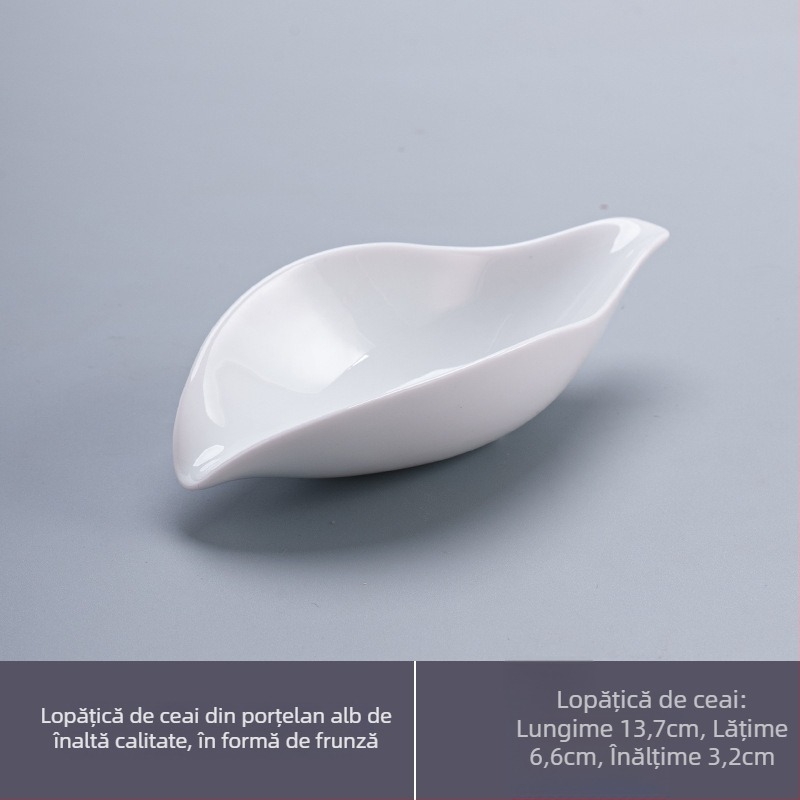 Accesorii pentru ceremonia ceaiului, din ceramică, lucrate manual: linguriță de ceai și lingură de ceai, culoare solidă, stil japonez
