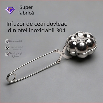 304 oțel inoxidabil — filtru pentru ceainic, plasă de ceai, bilă de ceai cu mâner placat cu aur, clips pentru pliculețe de ceai, accesorii separator ceai