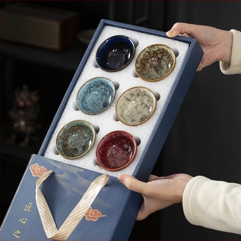 Set de ceai ceramic cu 6 cești și ceainic, în cutie cadou, cadou practic