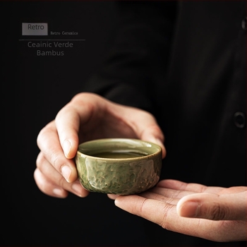 ceașcă ceramică pentru ceai și mic bol de ceai, set retro Kung Fu pentru ceai Pu'er