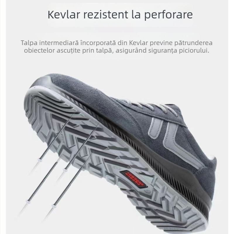 Pantofi de protecție izolați pentru sudură, cu vârf din oțel, anti-perforație și anti-șoc, piele nubuk de vițel, anti-statice, anti-derapare, protecție la scântei și arsuri