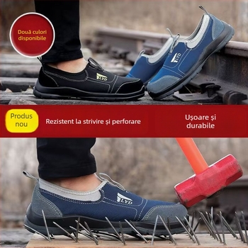 Pantofi de protecție anti‑statice pentru bărbați, vară, ultra-ușori, rezistenți la lovire și perforare, durabili, antiderapante, respirabili, cu garnitură de plasă, stil modern