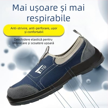 Pantofi de protecție anti‑statice pentru bărbați, vară, ultra-ușori, rezistenți la lovire și perforare, durabili, antiderapante, respirabili, cu garnitură de plasă, stil modern