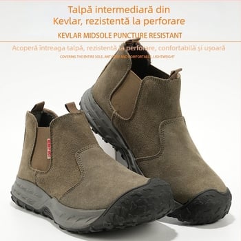 Pantofi de siguranță pentru bărbați, izolați, cu vârf din oțel — anti-derapare, anti-puncție, rezistenți la uzură, încălțăminte de lucru pentru electricieni, cu partea superioară din velur