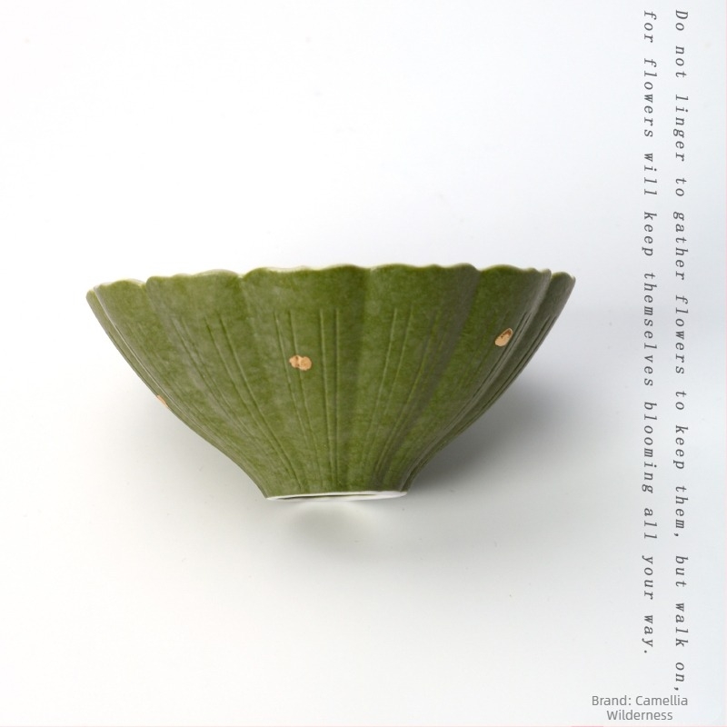 Ceașcă de ceai ceramică, glazură albastru-alb cu stropi aurii, motiv lotus portocaliu-verde, cană personală pentru ceai, stil Nou Chinezesc