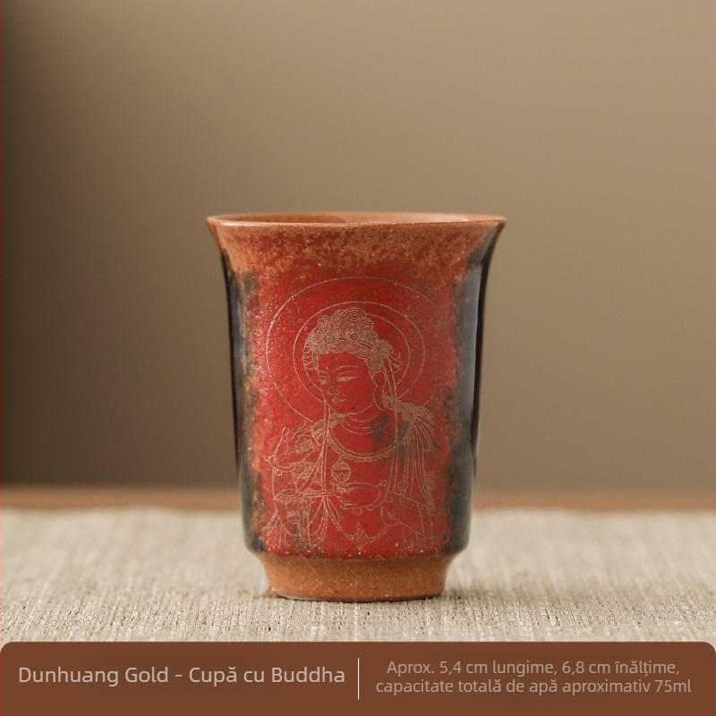 Ceșcuță de ceai în stil Zen Kintsugi, ceramică vintage pentru aromă, servire individuală