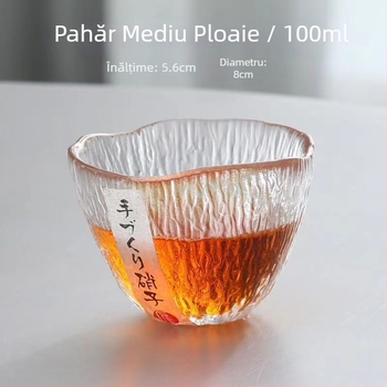 Pahar de ceai din sticlă, stil japonez, pentru uz casnic — ceașcă mică, design picătură de ploaie, set de pregătire și servire a ceaiului
