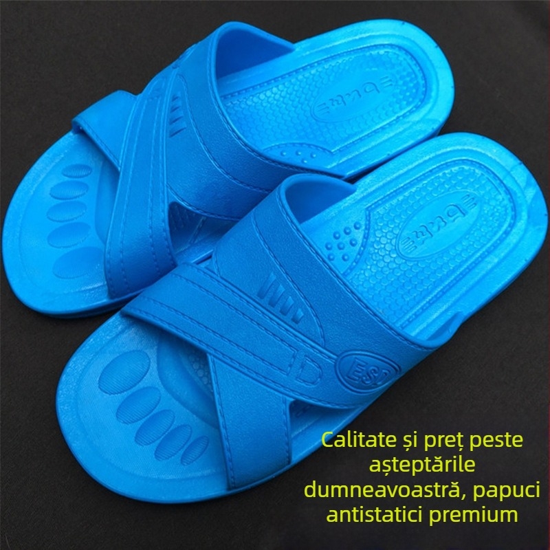 Papuci ESD antistatice pentru atelier și fabrică de electronice, fără praf, rezistente la uzură, talpă moale, material SPU