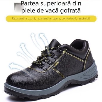 Pantofi de siguranță patru anotimpuri – protecție la praf, anti-șoc, anti-perforație, vârf din oțel, ușori și durabili pentru ateliere și șantiere
