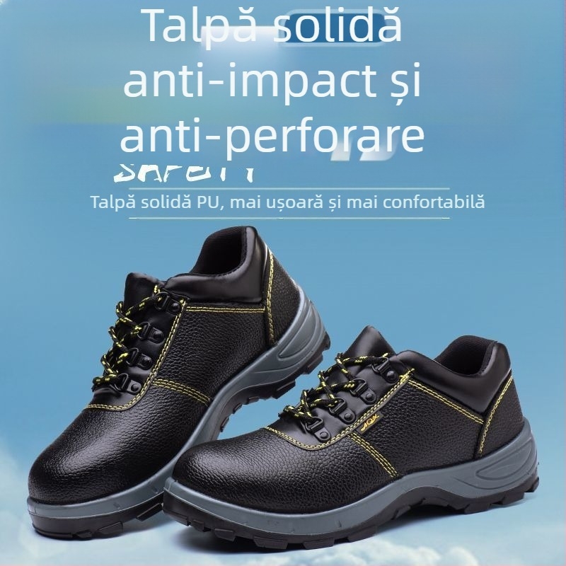 Pantofi de siguranță patru anotimpuri – protecție la praf, anti-șoc, anti-perforație, vârf din oțel, ușori și durabili pentru ateliere și șantiere