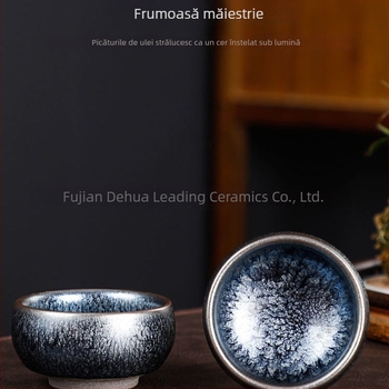 Ceainic Baihua Jianzhan, cu glazură din minereu brut și corp ceramic din fier, pentru uz casnic.