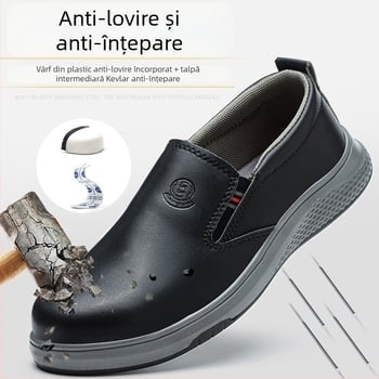Pantofi de protecție anti-statice pentru bărbați și femei, alb-negru, rezistenți la lovire și perforare, talpă solidă, antiderapant și respirabili